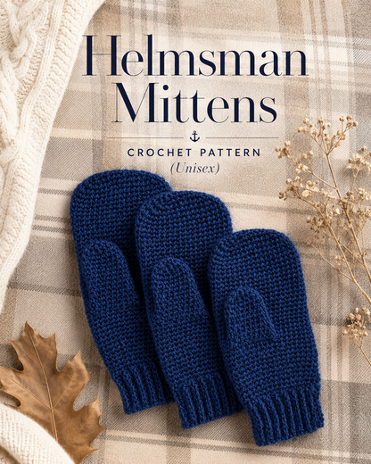 Helmsman Mittens Crochet Pattern (Unisex)